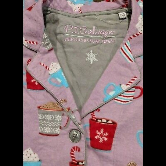 PJ Salvage NWOT Cozy Vibes Cocoa Flannel Pajamas S - Picture 6 of 10